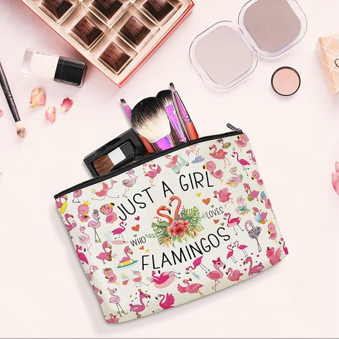 Flamingo Gifts Cute Flamingo Accessories Stuff Cosmetic Bag travel Makeup Bag Gifts for Women Sister Animal Lovers Best Friend Birthday Friendship Anniversary Nurse Mothers Christmas Valentine's Day
