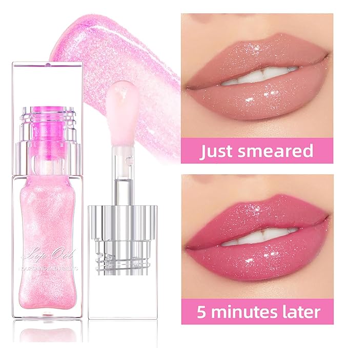 2Pcs Magic Color Changing Lip Oil Moisturizing Big Magic