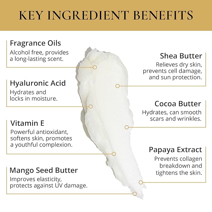 LUXURY LIFE BUTTER - Irresistibly Scented Body Butter with Hyaluronic Acid for Ultimate Moisture. Hydrates for a Non-Greasy Glamorous Glow (Presidential, Fresh Attraction, Luxury 5 oz)