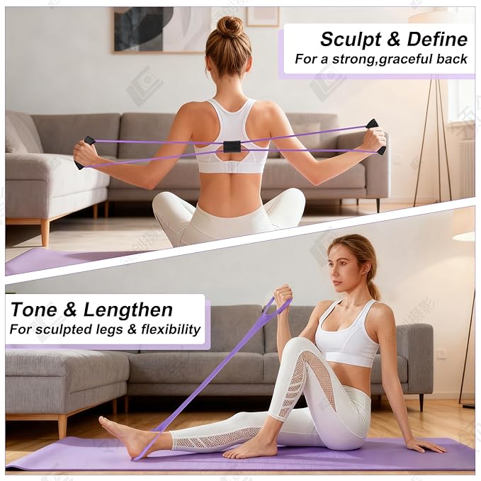 Pilates Ring Set, Pilates Essentials Kit for Home Workouts Women, Yoga Equipment Set with 14 Inch Magic Circle, 9.8” Ball, 5 Resistance Bands, 3 Long Stretch Bands, Core Sliders, Non-slip Socks