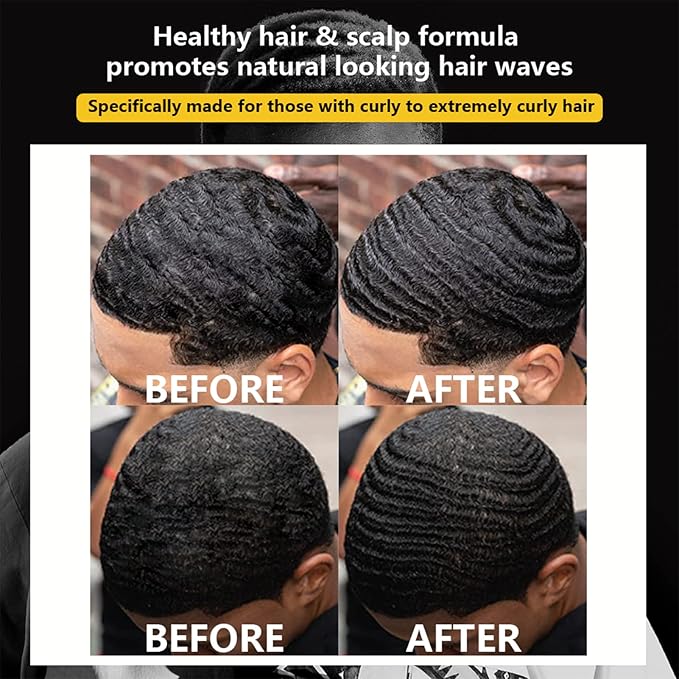 Natural Wave Pomade for Men Strong Hold, Easy Wash 360 Wave Training Hair Cream, Waves Grease for Men Promotes Layered Waves, Moisture, Control & Shine (Wave Pomade+Wave Brushes*2+ Silky Durag)