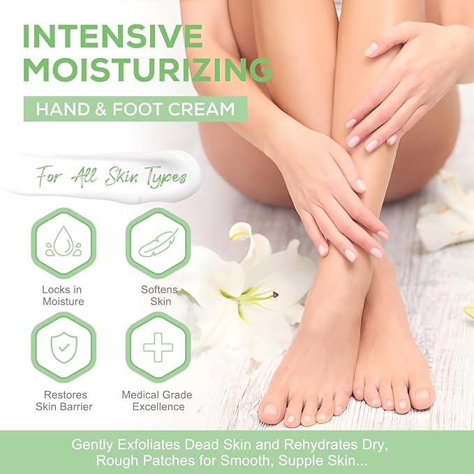 Generic 40 Percent Urea Cream plus 2 Percent Salicylic Acid - for Rough Thick Dry & Cracked Skin - Gently Exfoliates - Feet Hands Elbows - Tea Tree, Aloe Vera - 5.29 Oz(150g), Green