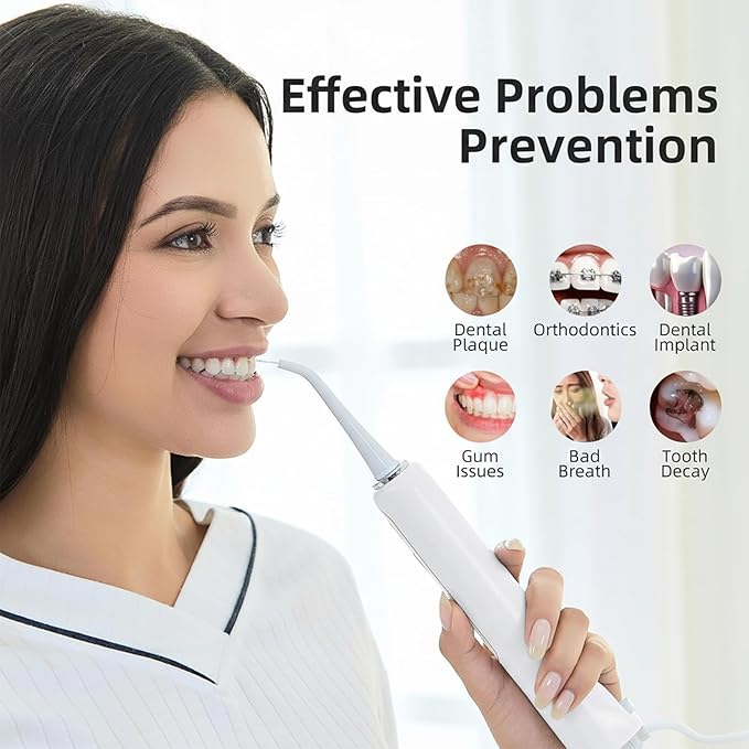 Alfelix Professional Flossing Electric Toothbrush with Water Flosser, Water Flossers for Teeth 2 in 1 Toothbrush and Water Flosser Combo, Sonic Electric Toothbrush Cordless Flossing Brush (White)
