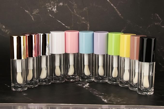 COSIDEA 14pcs Empty 6ml big doe foot wand Chunky lip gloss tubes for DIY lipgloss,Pink round lipgloss containers tubes with thick wand (Blue)