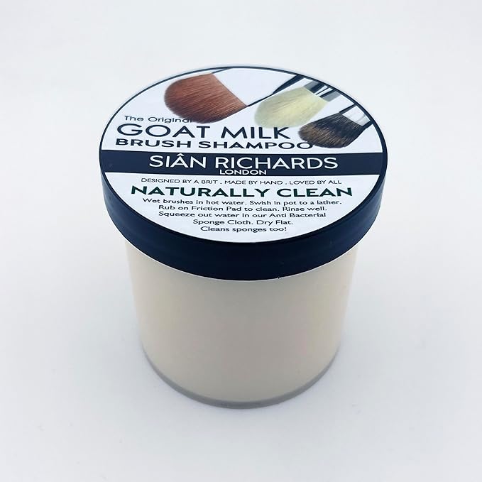Sian Richards London Goat Milk Solid Brush Shampoo Naturally Clean | Professional Makeup Brush Cleaner, Natural-Hair Brush Cleanser & Sponge Cleaning Soap, 6oz