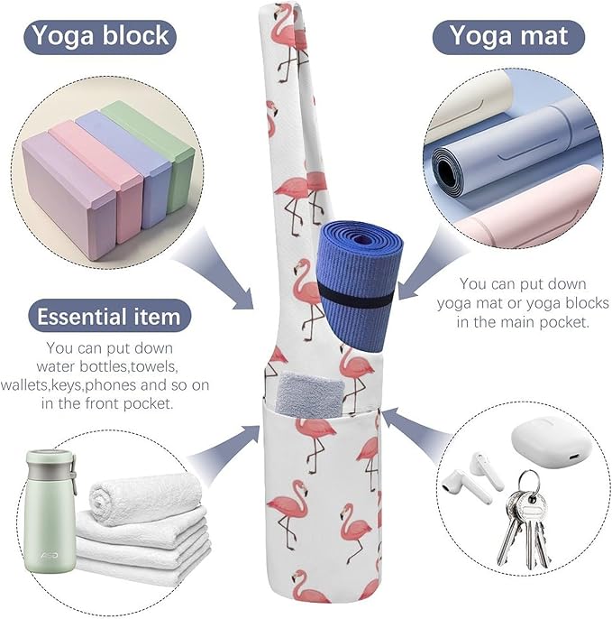 Large Yoga Mat Bag Fit Most Size for Ladies Yoga Mats Carrier Bags Multi-Functional Exercise Mat Holder Storage Bag