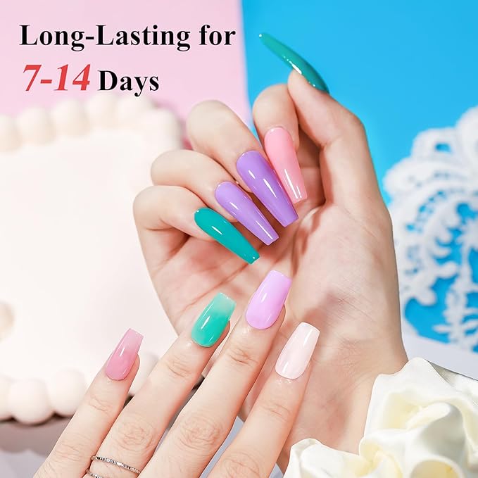 Nail Polish Set Quick Dry-24Pcs Regular Fingernail Polish Bulk White Nude Pink Red Green Blue Long Lasting French Nail Art DIY Home Gift Set for Women