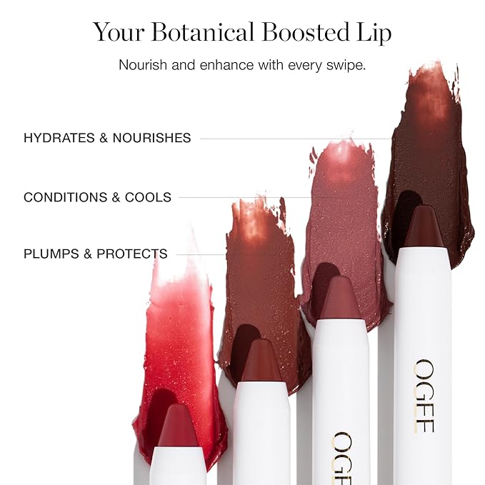 Ogee Tinted Sculpted Lip Oil - Lip Stain Made with 100% Organic Coconut Oil, Jojoba Oil, and Vitamin E - Best as Lip Balm, Lip Color or Lip Treatment - ROSALIA