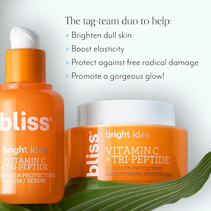 Bliss Brighten Up Moisturizer and Serum Duo - 1.7 Fl Oz - Brightening & Hydrating - All-Day Moisture, Daily Use - Clean - Vegan & Cruelty-Free