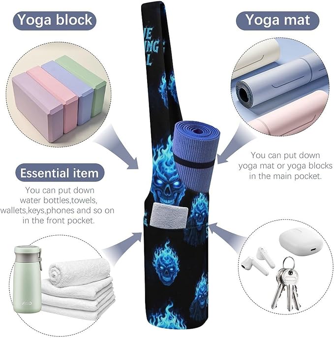 Portable Single Shoulder Yoga Mat Bag Carrier with Pocket Spacious Storage for Yoga Gym Fitness