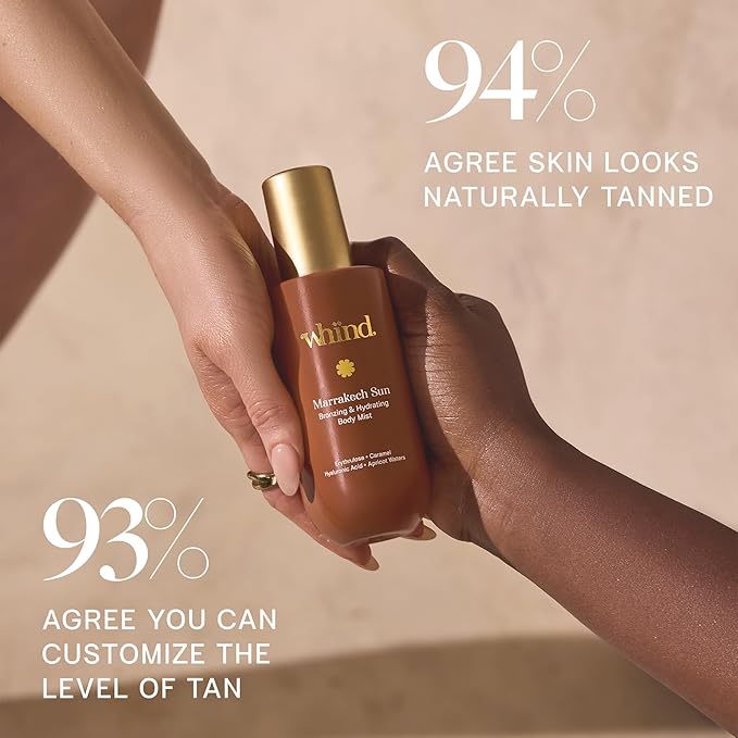 Whind Marrakech Sun Face & Body Glow Duo – Tinting Drops + Body Bronzing Mist Set - Natural, Sun-Kissed Glow – Lightweight, Buildable Color for Face & Body