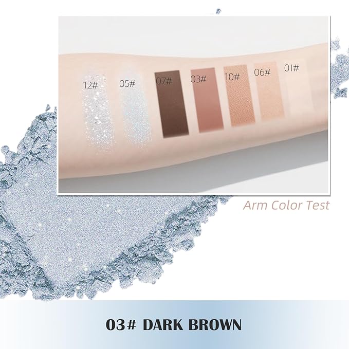 Single Glitter Eyeshadow Palette, Blue Glitter Eye Shadow Makeup for Women, Smooth Eye-Shadow Powder with Lightweight & Blendable Formula for Daily Eye Shadow Palette Fairy Makeup #05