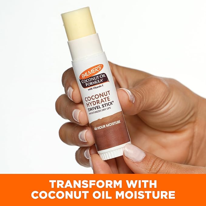 Palmer's Coconut Oil Formula Moisturizing Swivel Stick with Vitamin E, Lip Balm, Face & Body Moisturizer Stick, Ideal for Treating Dry Skin Patches (Pack of 2)