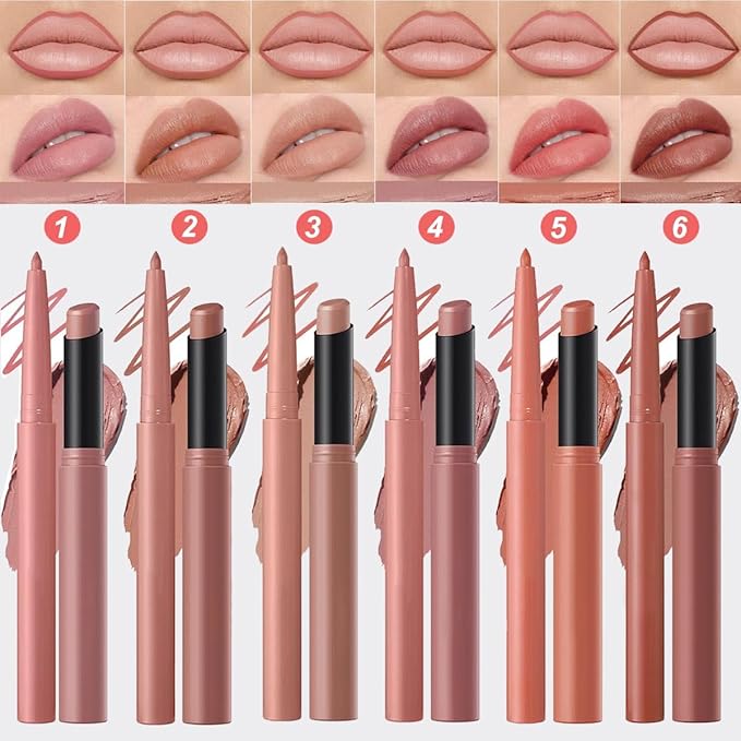 Plum Red Lip Liner Lipstick for Women, Waterproof Long Lasting Lip Liner Pencil Lip Stick Set, Lip Kit With Lipliner Lipstick, Smudgeproof Lip pencil Lip Crayon 08#