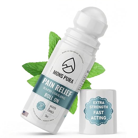 Roll On Pain Relief with Menthol, Arnica, Rosemary & Essential Oils - Extra Strength Arnica Roll On Fast Cooling Muscle & Joint Relief for Arthritis, Back Pain & Sciatica (3oz)