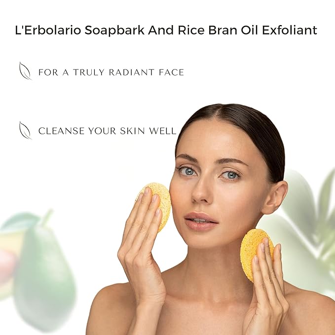 L'Erbolario Soapbark And Rice Bran Oil Exfoliant - With Smoothing Microgranules - Removes All Impurities And Dead Skin Cells - Refines Skin Texture - Leaves Face Soft And Velvety - 2.5 Oz Cleanser