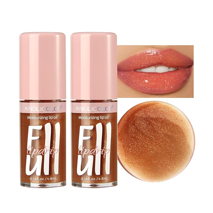 2PC Lip Glow Oil Hydrating 6 Colors, Moisturizing Glow