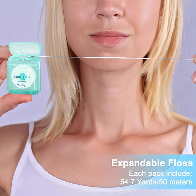 100 Pack Dental Floss Bulk Mint Flavored Floss Travel Oral Care Dental Floss for Teeth and Gum Protection, Each 164 ft/ 50 Meters(Multicolor)