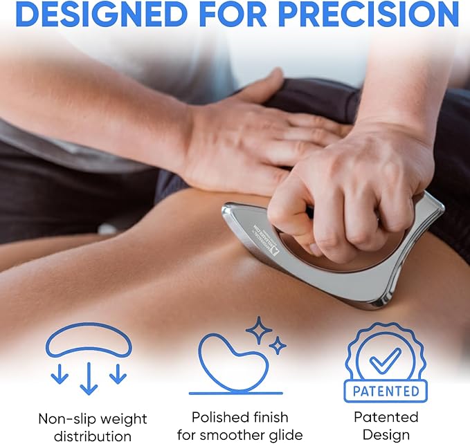 Professional Muscle Scraper - Patented IASTM Massage Tool for Physical Therapy, GuaSha Tool for Body Myofascial Release - Medical Grade 304 Stainless Steel