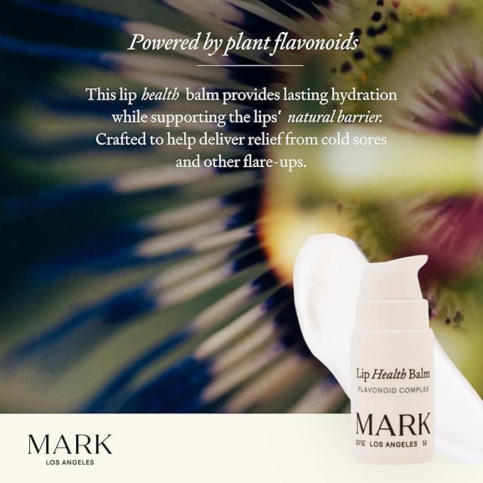 MARK Los Angeles - Lip Health Balm - Plant Flavonoid Complex - For Dry, Cracked Lips - Helps Cold Sores - Intense Daily Moisture - Soft, Smooth & Hydrating - Lightweight, Nourishing Formula - 0.17 oz