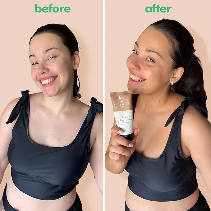 Tanning Lotion Self Tanner - With Natural & Organic Ingredients, Travel Size Self Tanning Lotion, Non Toxic Gradual Tanning Lotion, Sunless Tanning Lotion for Fake Tan for Women & Men, Fair to Medium