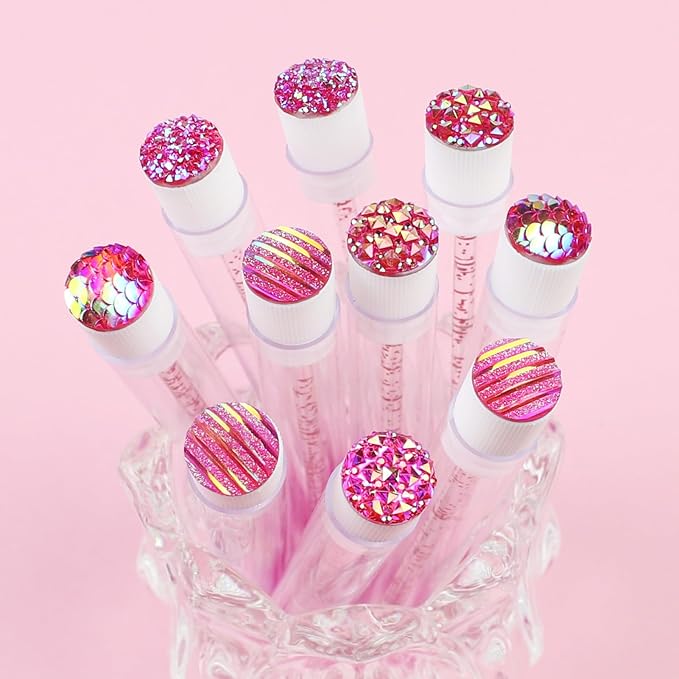 20 Sets Mascara Wand Tube Diamond Eyelash Spoolies Rose Mascara Brushes Lash Brush Makeup Tool Applicator Eyelash Brush Tubes Makeup Brush (4C-Rose)