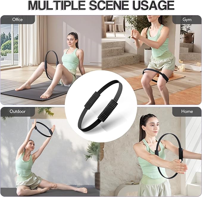 Pilates Ring Set for Women, Pilates Ring and Ball Set with 5-Level Resistance Bands for Core Strength, Stretching, Toning & Full Body Home Workout Pilates Equipment