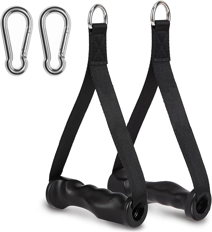 Exercise Handles - Ergonomic Gym Attachments for Cable Machine, Resistance Band Handles, Non-Slip D Handle Cable Attachment - Cable Handles for Pilates Strength Training Home & Public Gym