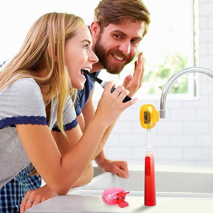 6 Pack Toothbrush Covers Portable Toothbrush Protector Coverings Clips Travel Protector Plastic Brush Pod Protection Clip Case Tooth Brush Covers for Kids Bathroom Home Travel Supplies