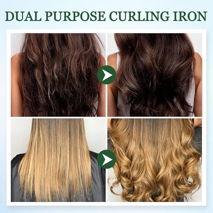2 in 1 Mini Dual Purpose Curling Iron, 2026 New Portable Curling Wand & Flat Iron Hair Straightener, Mini Wave Hair Curling Iron Wand for Short and All Hair Types (Light Purple)