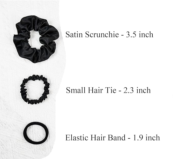 30 Pcs Hair Ties Scrunchies Set for Women - Big Satin Scrunchie for Girls Elastic Hair Bands Small Hair Tie for Thick Thin Hair Ponytail Accessories for Birthday Party Daily Use, Neutral Color