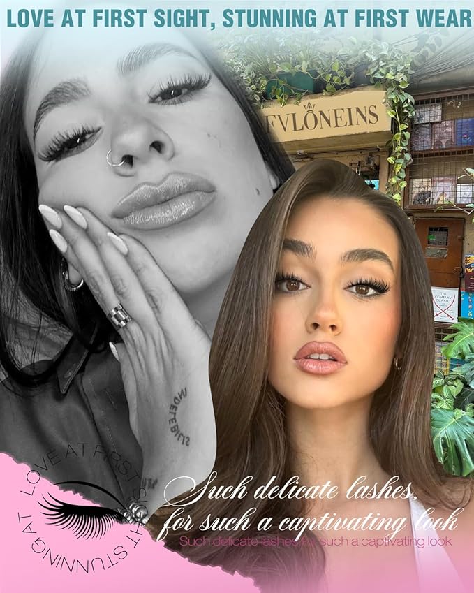 TNFVLONEINS Natural Lash Clusters Wispy Clusters Eyelash Extensions Fluffy Eyelash Clusters Spikes Individual Lashes 10-18MM Spider Lashes Clusters C-Curly Fairy Lash Extension