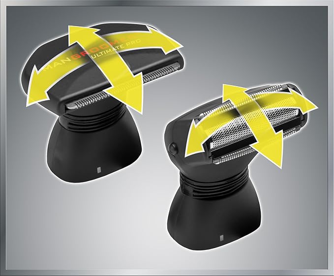 MANGROOMER - ULTIMATE PRO Back Shaver with 2 Shock Absorber Flex Heads, Power Hinge, Extreme Reach Handle and Power Burst