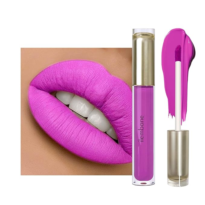 ilembane Hot Pink Liquid Lipstick - Long Lasting, Smudge-Proof, Transfer-Resistant Lip Color,Waterproof, Non-Transfer Formula (Urban Chic)