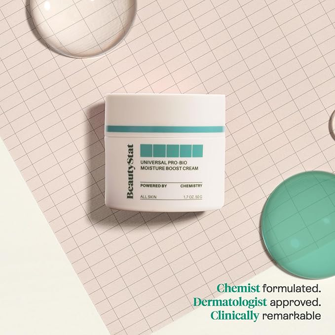 BeautyStat Probiotic 24HR Moisture Boost Cream - Made in the USA - Daily Moisturizer Face Cream with Probiotics, Ceramides, Hyaluronic Acid for Natural Anti Aging, Fine Lines, Wrinkles (1.7oz / 50ml)