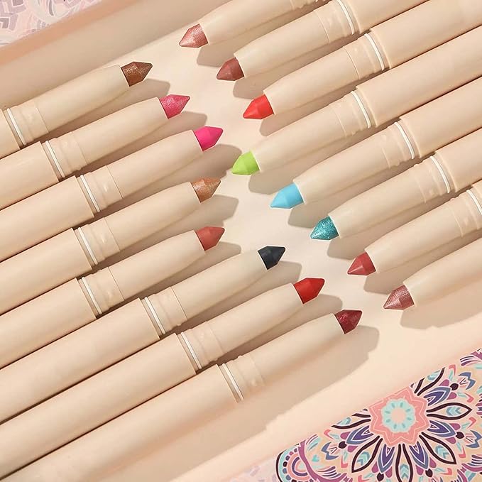 Brown Matte Eyeshadow Pencil, Waterproof Long Lasting Eye Shadow, High Pigment Hypoallergenic Highlighter Stick - Create Multi-Dimensional Eyes Look (17# Cocoa Matte)