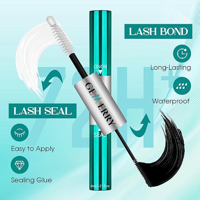 GEMERRY Fluffy Lash Extension Kit Thick Lash Clusters Kit Eyelash Clusters 280Pcs D Curl Eyelash Extension Kit With Lash Bond and Seal, Lash Tweezers, DIY Lash Extension(80P+100P-10-18mm)