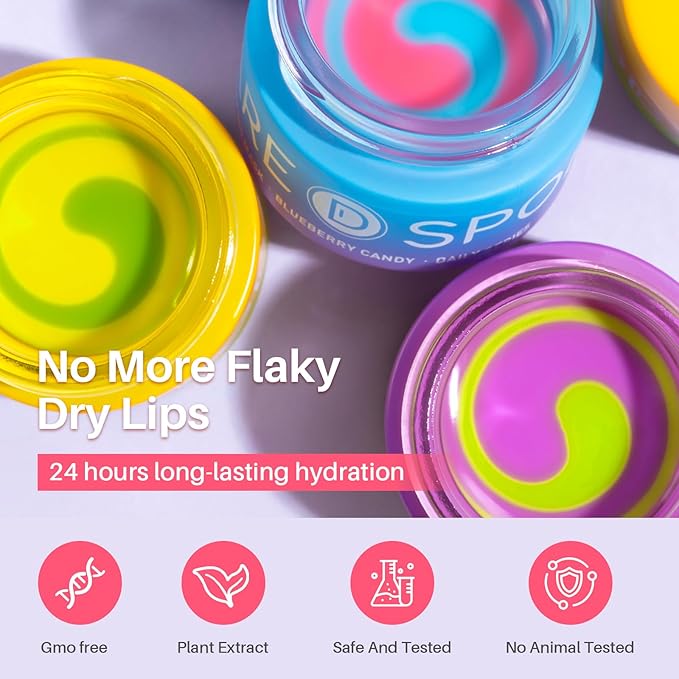 SPODARE Lip Mask, Hydrating Overnight Lip Sleeping Mask, Lip Moisturizer for Dry Cracked Lips Care, Dual-Color Lips Balm for Nourishing and Softening Lips, Minimizes Fine Lines - Lemon Mint