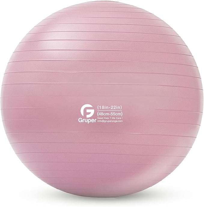 Gruper Yoga and Pilates Ball,4 Sizes Gym Ball for Fitness, Yoga, Workout, Pregnancy and Physical Therapy,Quick Pump Included,Great as Yoga Ball Chair for Office or Home Gym Equipment