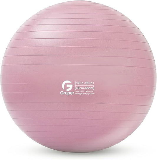 Gruper Yoga and Pilates Ball,4 Sizes Gym Ball for Fitness, Yoga, Workout, Pregnancy and Physical Therapy,Quick Pump Included,Great as Yoga Ball Chair for Office or Home Gym Equipment