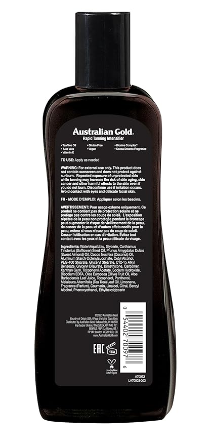 Australian Gold Rapid Tanning Intensifier Lotion, 8.5 Fl Oz | With Tea Tree Oil and Aloe Vera | Vitamin E