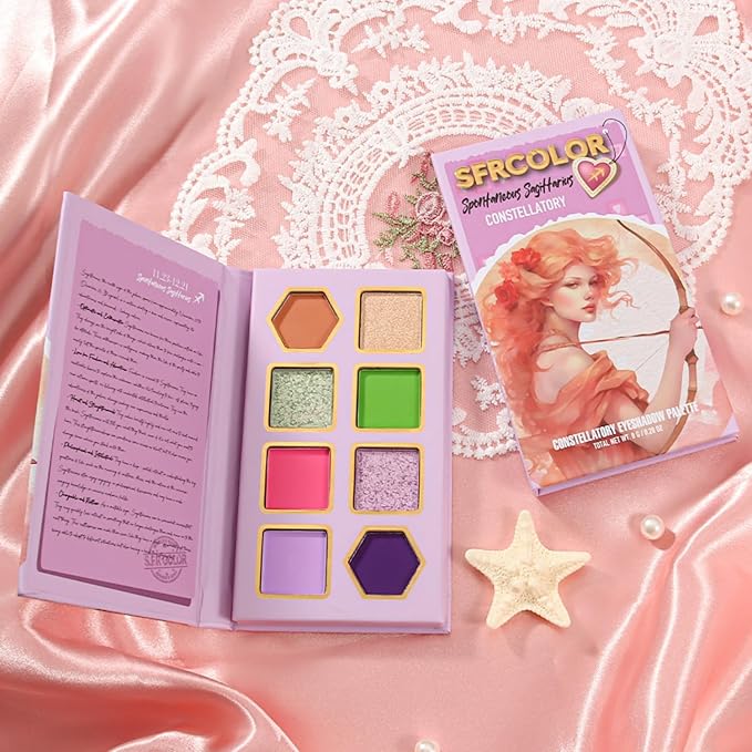 12-Color Zodiac Eyeshadow Palette, Matte Metallic Shimmer Pressed Pigments, Highly Pigmented Makeup Palette for Professional & Daily Eye Makeup (8290 Sagittarius)