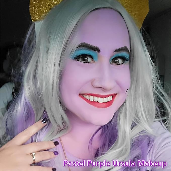 Go Ho Water Based Pastel Purple Face Body Paint Stick,Non-Toxic Face Painting,Easy-to-use Facepaint for Halloween SFX Ursula Cosplay Costume Makeup,0.63oz