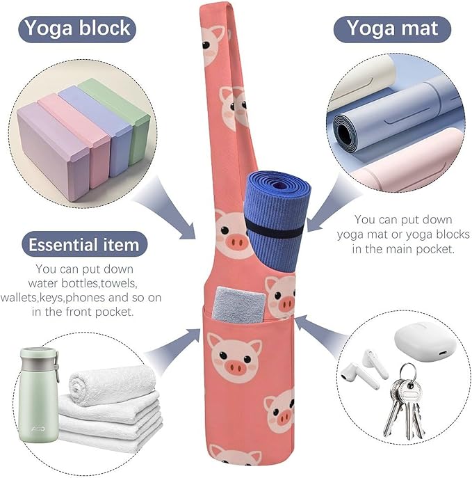 Large Yoga Mat Bag Fit Most Size for Ladies Yoga Mats Carrier Bags Multi-Functional Exercise Mat Holder Storage Bag