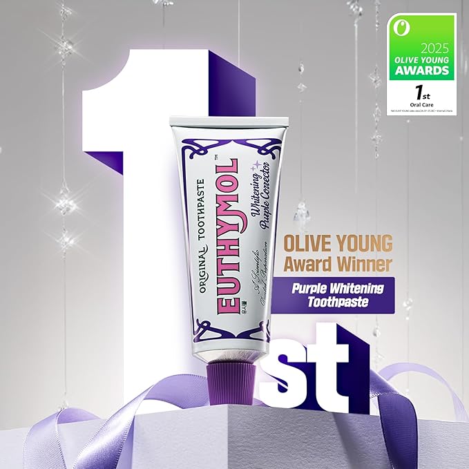 Euthymol Purple Whitening Toothpaste – for Yellow & Sensitive Teeth | Violet Tone-Up Formula, Instantly Brightens, 24H Stain Defense, Long-Lasting Fresh Breath (Pack of 2)