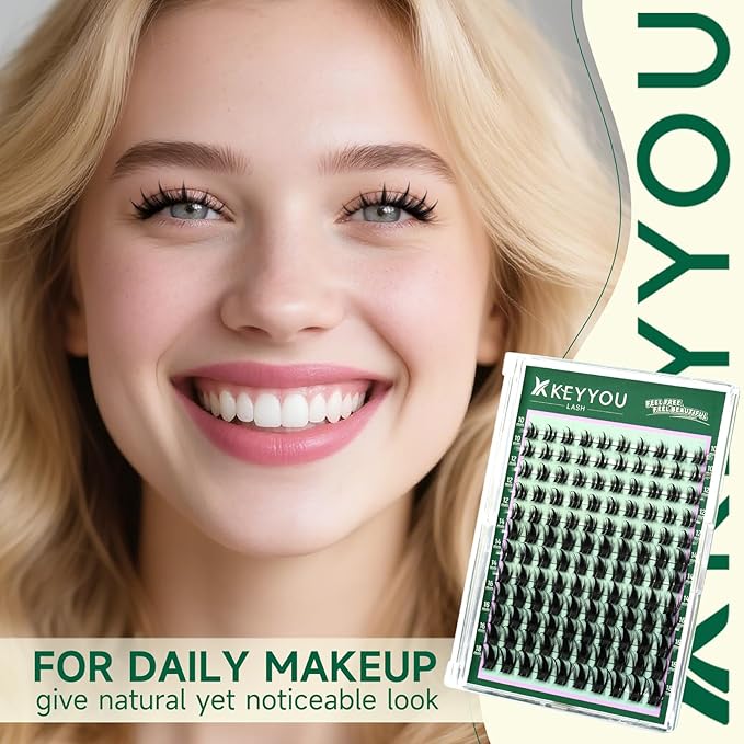 KEYYOU LASH Manga Lashes Clusters Fairy Cluster Eyelash Extensions Wispy False Eyelashes Natural Lash Clusters Individual Lashes Fake Eyelashes D Curl Extension with Spikes(F02,10-18mm)
