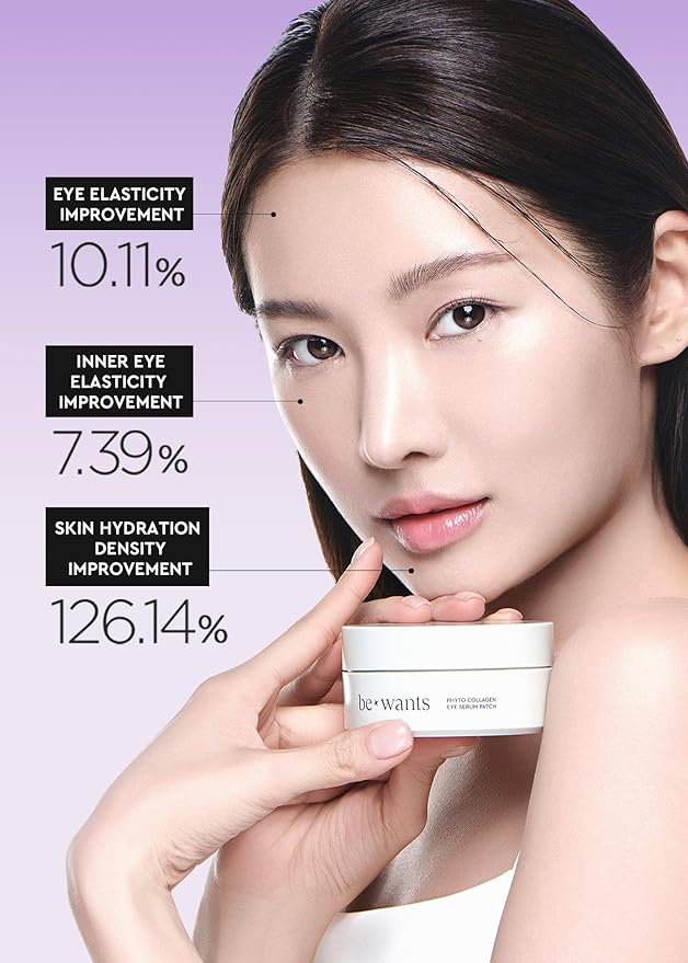 bewants Under Eye Patches for Puffy Eyes, Korean Under Eye Mask with Vegan Collagen and 71.9% Bamboo Water, Patches for Dark Circles and Cooling, 120 pieces