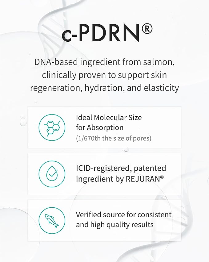 REJURAN® Turnover Ampoule, c-PDRN® [Larger Size] - Original Salmon DNA PDRN Face Serum for Rejuvenation, Firming, Hydration & Youthful Glow, Smooths Skin Texture. Korean Skincare (1.69 fl oz)