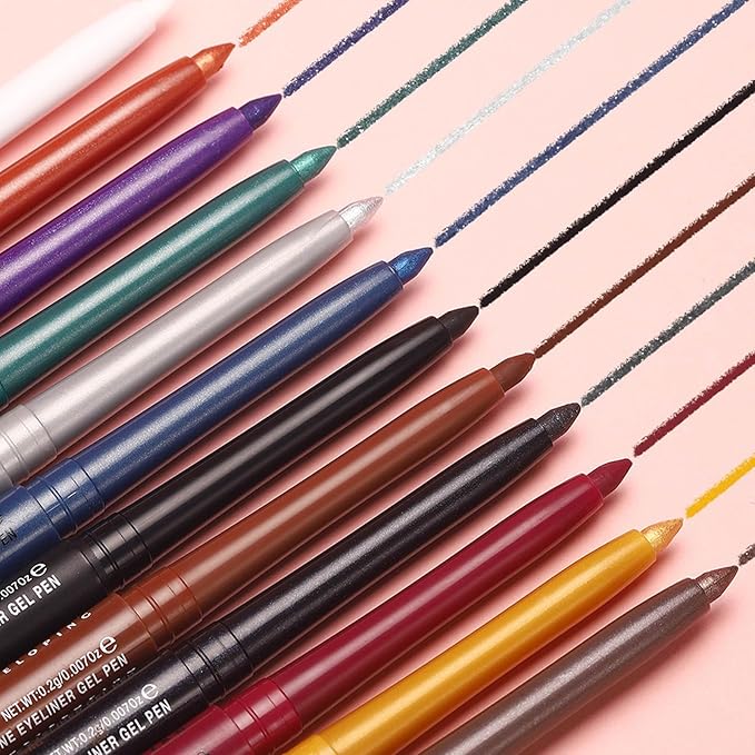 Waterproof Smudge-Proof Cream Eyeliner Set, Quick-Drying Smooth-Glide, 12 Versatile Shades Available, Beginner-Approved, Long-Lasting, Safe for Sensitive Eyes & All Skin Types #06