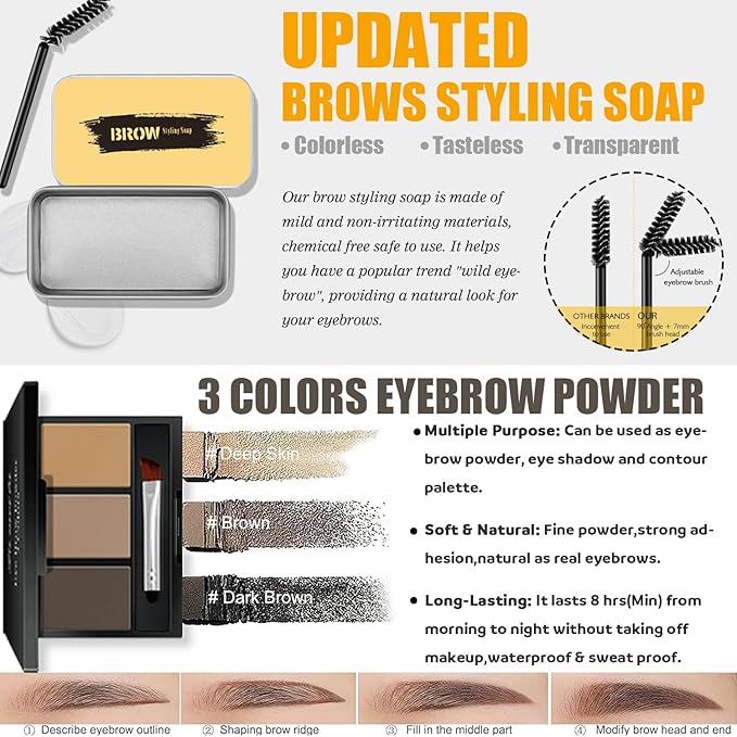 All in One Makeup Kit for Women Full Kit, Make Up Gift Set for Women Teens Girls, Includes Eyeshadow Foundation CC Lipstick Mascara Brush Sponge Brow Powder Soap Eyeliner Primer Contour Cosmetic Bag
